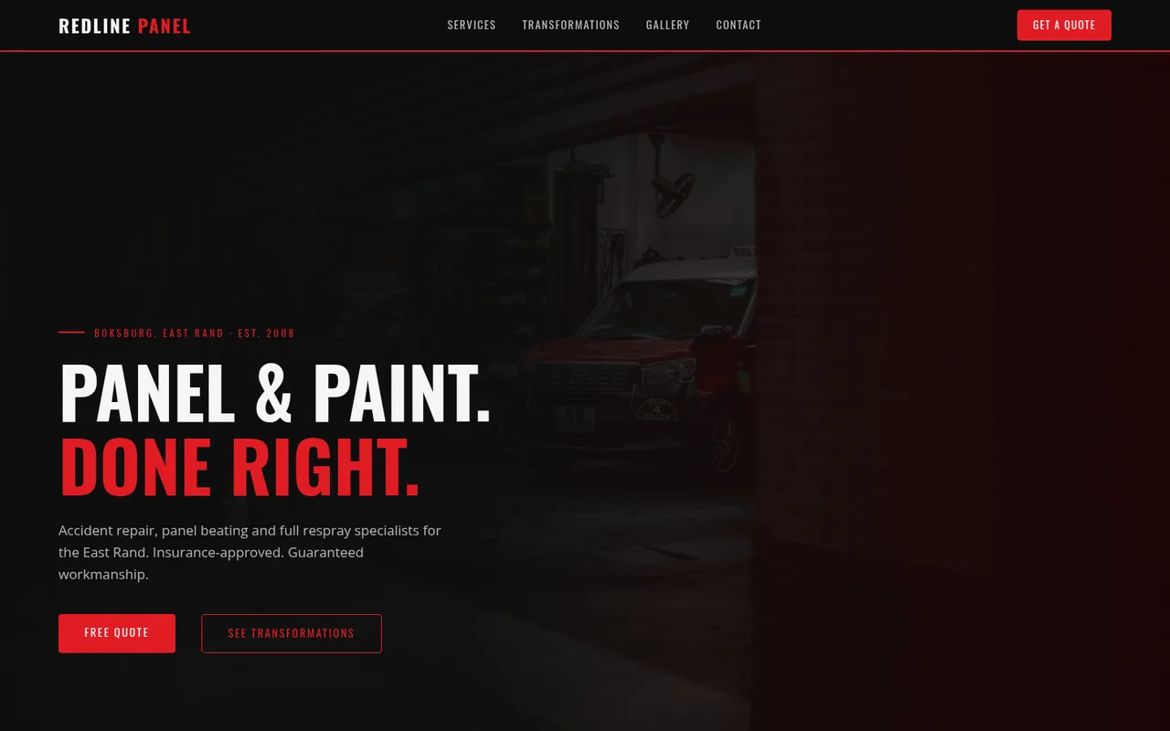 Auto Workshop: bold dark direction