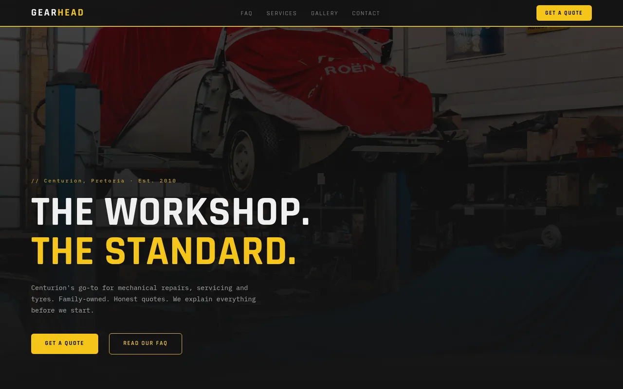 Auto Workshop: workshop yellow direction