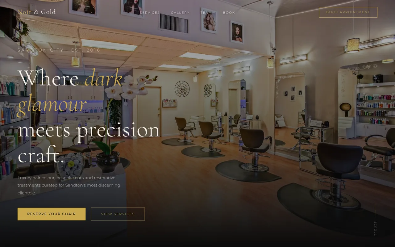 Hair Salon: dark glamour direction
