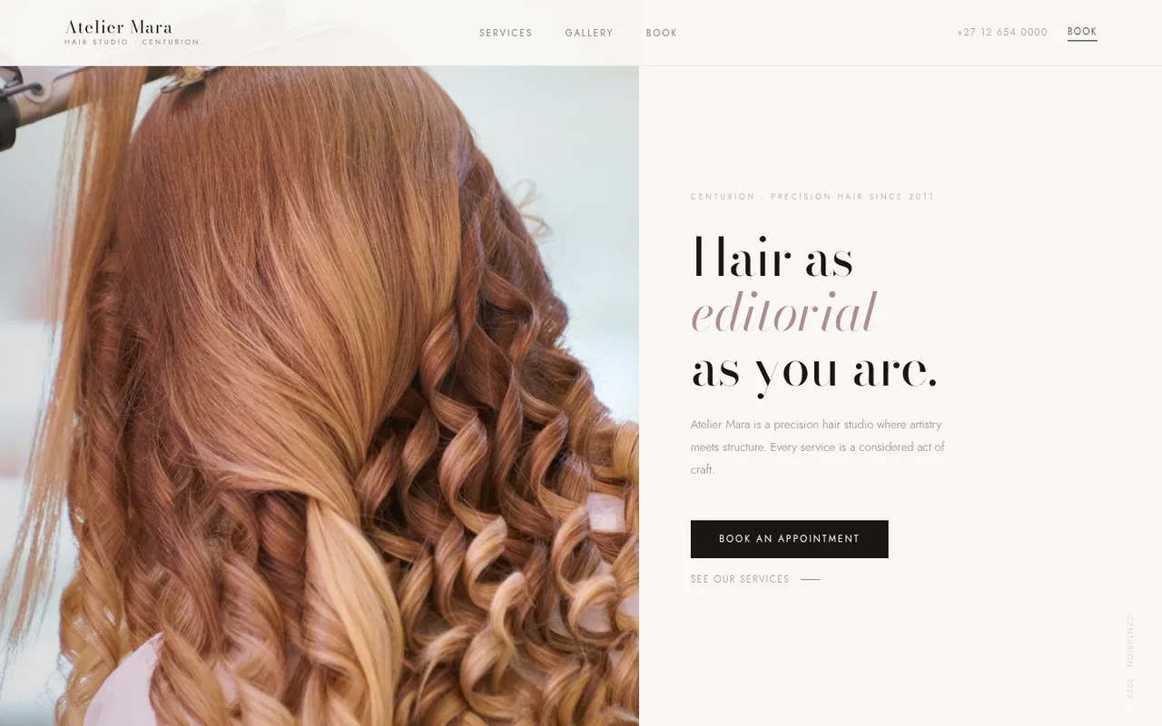 Hair Salon: editorial luxury direction