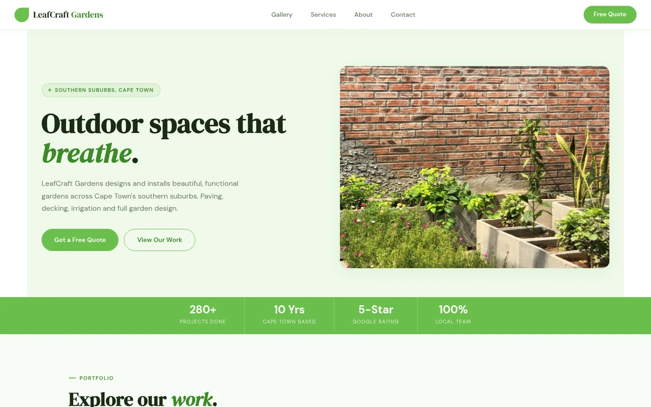 Landscaping Co: clean modern direction