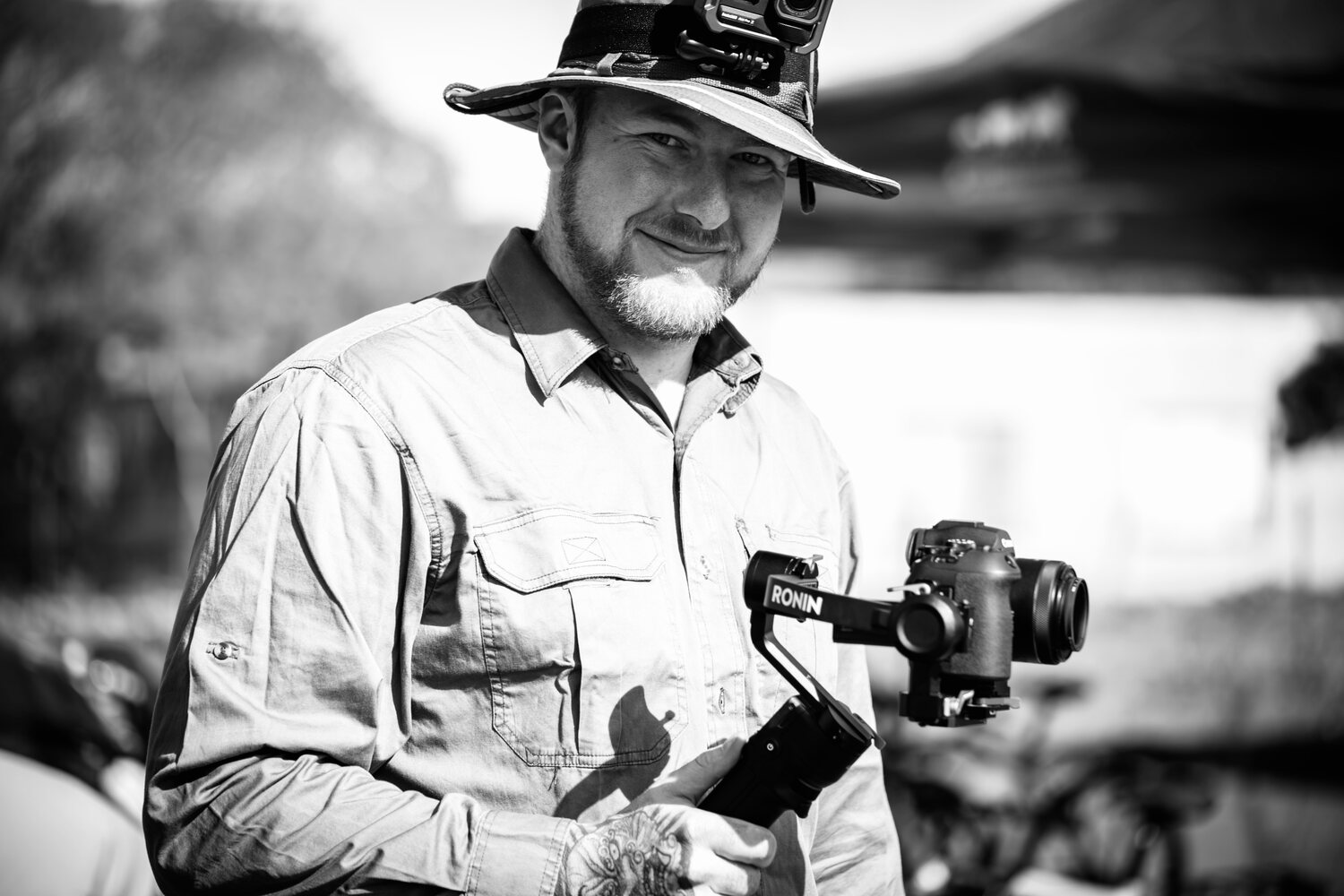 Jordan Duranty, owner of Ross Motion Media, on location